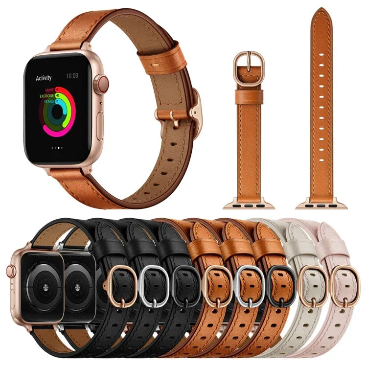 สายหนังขนาด 14mm สำหรับ Apple Watch Series, 7 41mm / 6&SE&5&4 40mm / 3&2&1 38mm, 7 45mm / 6&SE&5&4 44mm / 3&2&1 42mm