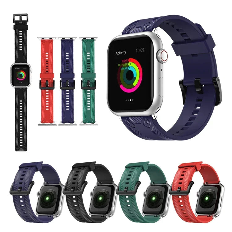 สายเปลี่ยนลายคาร์บอนไฟเบอร์สำหรับ Apple Watch Series, 7 41mm / 6&SE&5&4 40mm / 3&2&1 38mm, 7 45mm / 6&SE&5&4 44mm / 3&2&1 42mm