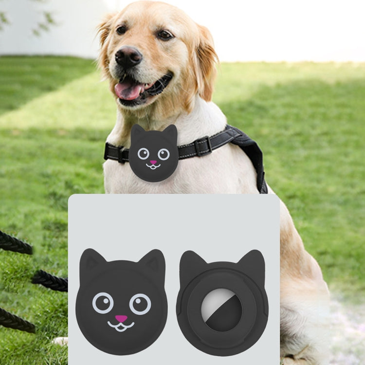 Cute Cartoon Pet Collar Anti-lost Tracker Silicone Case For AirTag 2nd Gen / AirTag 1st Gen, Serious Face, Naughty Smiley, Hanhan Smile, Naughty Smile