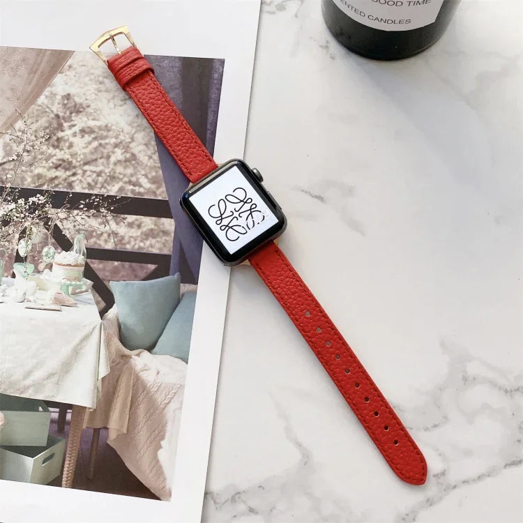 สายลดความหนาลายลิทชี่สำหรับ Apple Watch Series, 7 41mm / 6&SE&5&4 40mm / 3&2&1 38mm, 7 45mm / 6&SE&5&4 44mm / 3&2&1 42mm