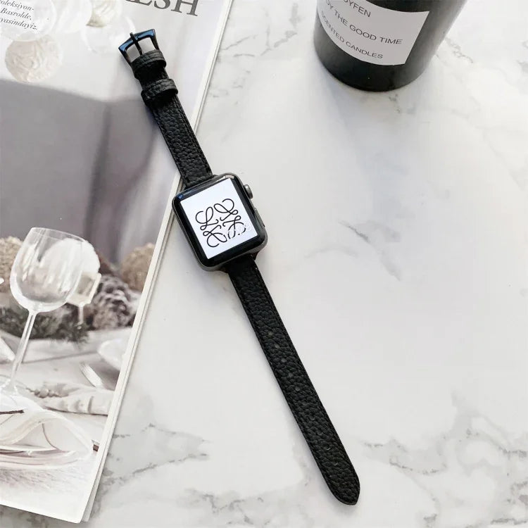 สายลดความหนาลายลิทชี่สำหรับ Apple Watch Series, 7 41mm / 6&SE&5&4 40mm / 3&2&1 38mm, 7 45mm / 6&SE&5&4 44mm / 3&2&1 42mm