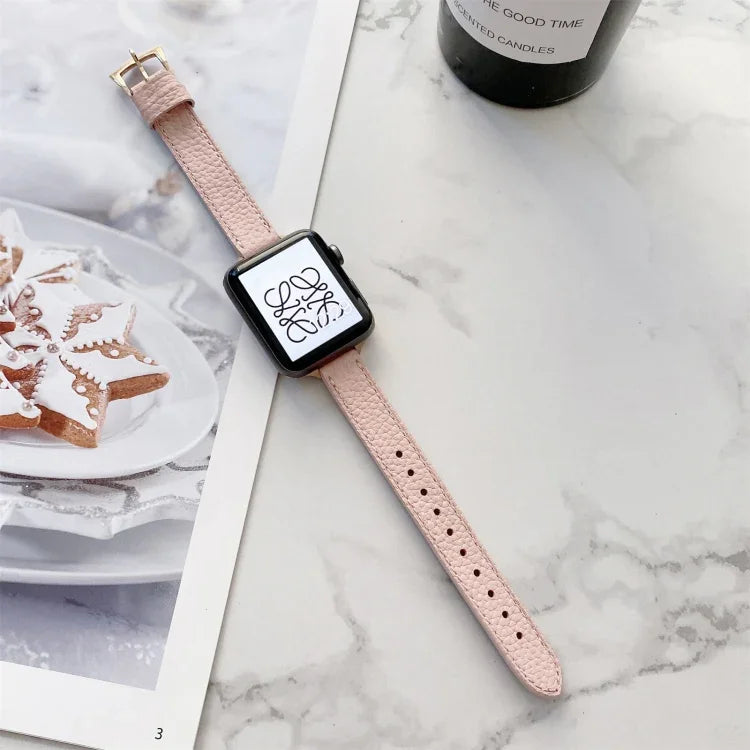 สายลดความหนาลายลิทชี่สำหรับ Apple Watch Series, 7 41mm / 6&SE&5&4 40mm / 3&2&1 38mm, 7 45mm / 6&SE&5&4 44mm / 3&2&1 42mm