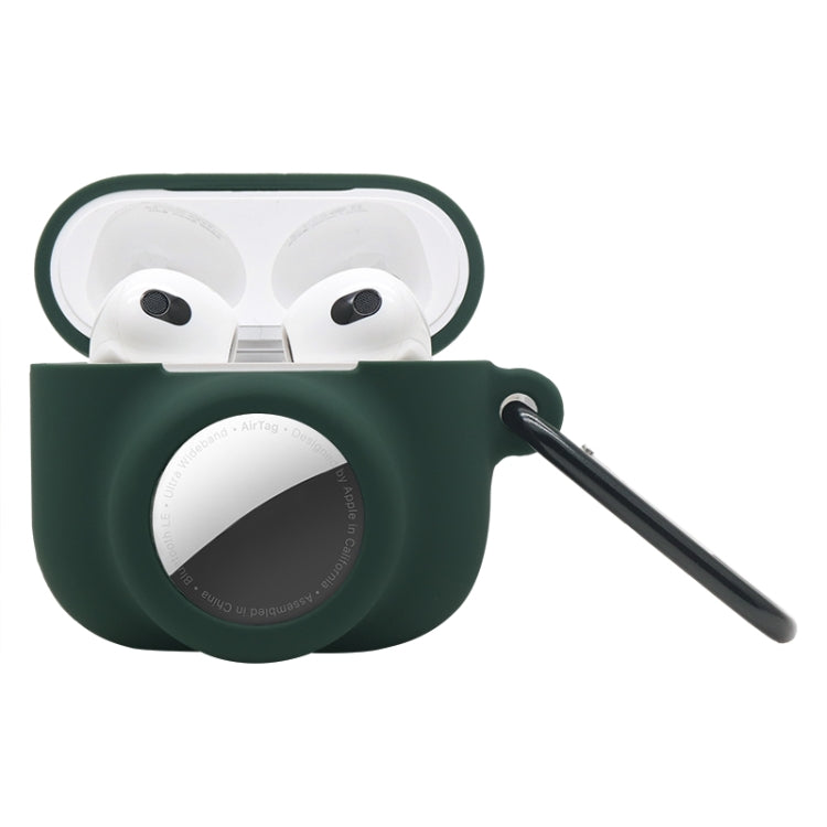เคสซิลิโคนกันกระแทกแบบเต็มรูปแบบ 2 in 1 สำหรับ AirPods 3 / AirTag รุ่นที่ 2 / รุ่นที่ 1 สำหรับ AirPods 3 / AirTag