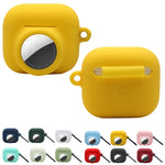 เคสซิลิโคนกันกระแทกแบบเต็มรูปแบบ 2 in 1 สำหรับ AirPods 3 / AirTag รุ่นที่ 2 / รุ่นที่ 1 สำหรับ AirPods 3 / AirTag