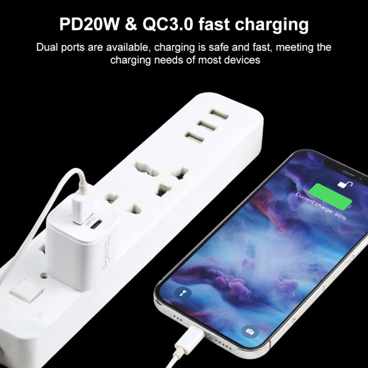 20WACB ที่ชาร์จเร็ว 20W QC3.0 + PD, ปลั๊ก AU, ปลั๊ก EU, ปลั๊ก US