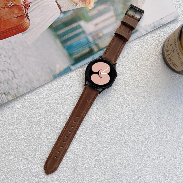 สายรัดนาฬิกาหนังลายม้าบ้าแบบด้าน ขนาด 20 มม., 22 มม.