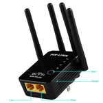 เราเตอร์ WiFi อัจฉริยะไร้สายพร้อมรีพีตเตอร์และเสาอากาศ WiFi 4 ต้น, ปลั๊ก EU สีดำ, ปลั๊ก EU สีขาว, ปลั๊ก UK สีดำ, ปลั๊ก UK สีขาว, ปลั๊ก US สีดำ, ปลั๊ก US สีขาว