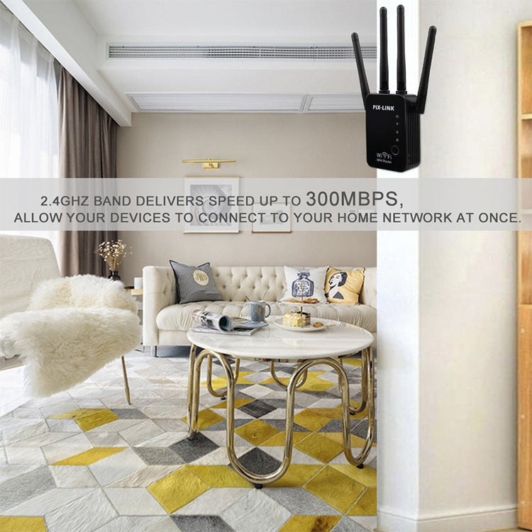 เราเตอร์ WiFi อัจฉริยะไร้สายพร้อมรีพีตเตอร์และเสาอากาศ WiFi 4 ต้น, ปลั๊ก EU สีดำ, ปลั๊ก EU สีขาว, ปลั๊ก UK สีดำ, ปลั๊ก UK สีขาว, ปลั๊ก US สีดำ, ปลั๊ก US สีขาว