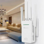 เราเตอร์ WiFi อัจฉริยะไร้สายพร้อมรีพีตเตอร์และเสาอากาศ WiFi 4 ต้น, ปลั๊ก EU สีดำ, ปลั๊ก EU สีขาว, ปลั๊ก UK สีดำ, ปลั๊ก UK สีขาว, ปลั๊ก US สีดำ, ปลั๊ก US สีขาว