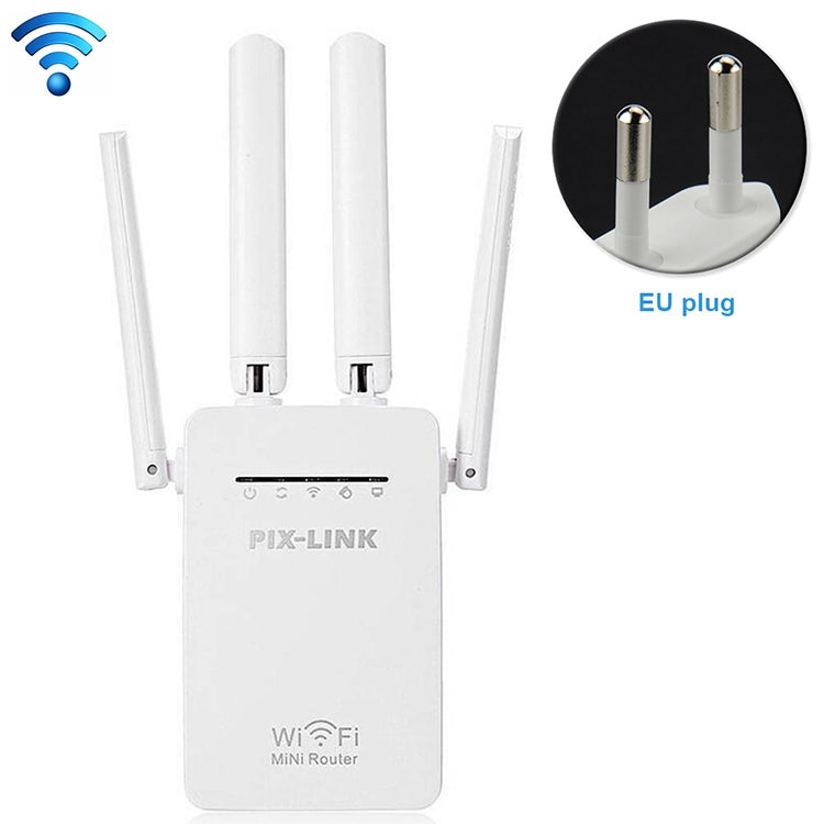 เราเตอร์ WiFi อัจฉริยะไร้สายพร้อมรีพีตเตอร์และเสาอากาศ WiFi 4 ต้น, ปลั๊ก EU สีดำ, ปลั๊ก EU สีขาว, ปลั๊ก UK สีดำ, ปลั๊ก UK สีขาว, ปลั๊ก US สีดำ, ปลั๊ก US สีขาว