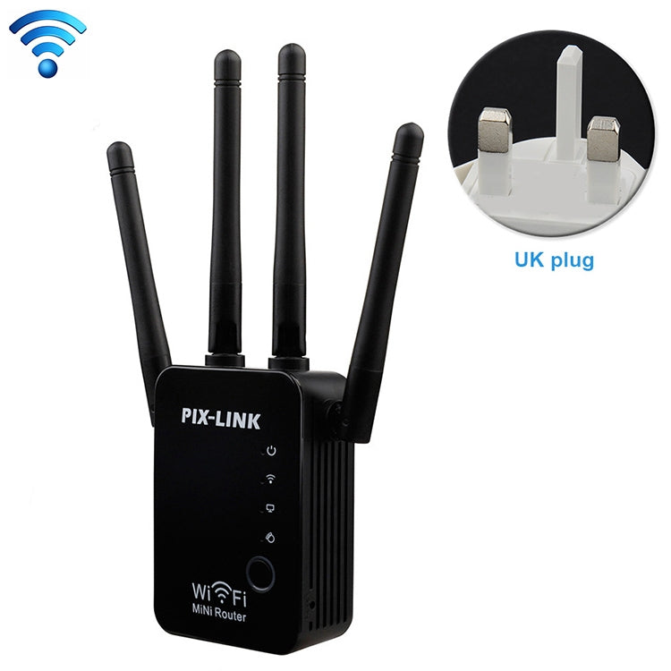 เราเตอร์ WiFi อัจฉริยะไร้สายพร้อมรีพีตเตอร์และเสาอากาศ WiFi 4 ต้น, ปลั๊ก EU สีดำ, ปลั๊ก EU สีขาว, ปลั๊ก UK สีดำ, ปลั๊ก UK สีขาว, ปลั๊ก US สีดำ, ปลั๊ก US สีขาว
