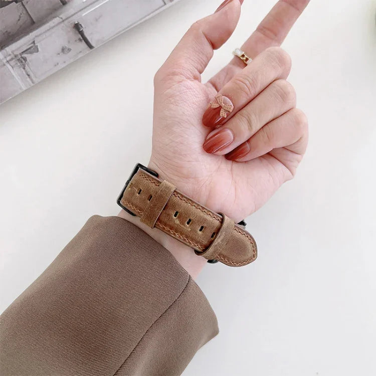 Crazy Horse Texture Matte Replacement Watchband For Apple Watch Series, 7 45mm / 6&SE&5&4 44mm / 3&2&1 42mm, 7 41mm / 6&SE&5&4 40mm / 3&2&1 38mm