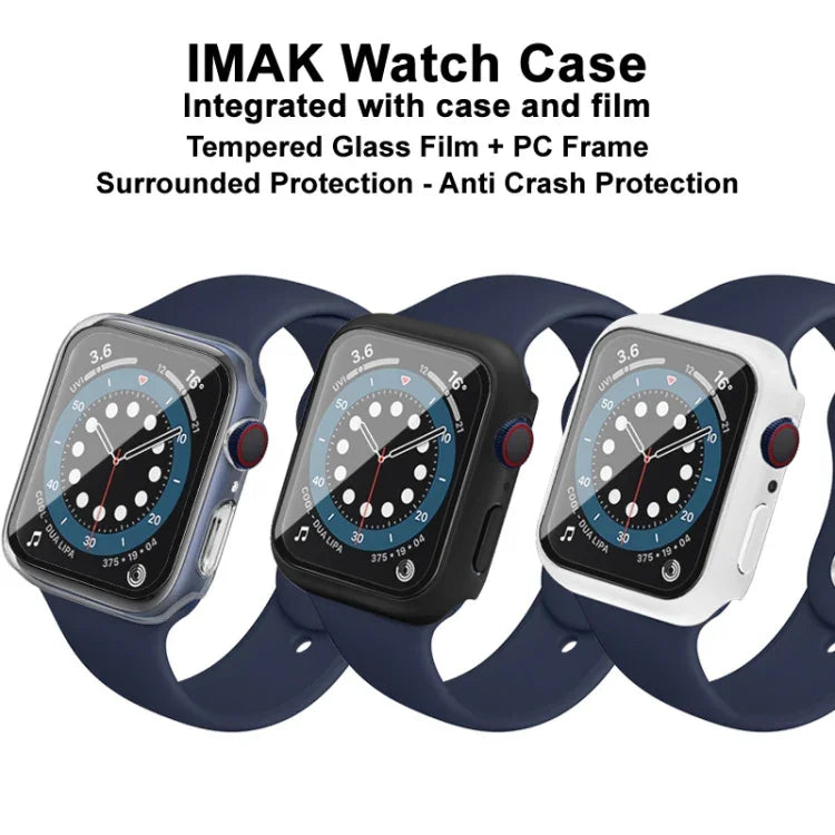 เคสป้องกัน PC กันกระแทกพร้อมฟิล์มกระจกนิรภัย สำหรับ Apple Watch Series 6 & SE & 5 & 4 ขนาด 44 มม., สำหรับ Apple Watch Series 3 & 2 & 1 ขนาด 42 มม., สำหรับ Apple Watch Series 6 & SE & 5 & 4 ขนาด 40 มม., สำหรับ Apple Watch Series 3 & 2 & 1 ขนาด 38 มม.