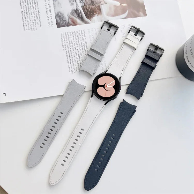 สายรัดนาฬิกาหนังสองด้าน สำหรับ Samsung Galaxy Watch4 40 มม. / 44 มม.