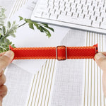 ชุดสายรัดนาฬิกาไนลอนทอแบบมีลายปรับได้พร้อมเคส สำหรับ Apple Watch Series, 7 ขนาด 41 มม./6&SE&5&4 ขนาด 40 มม./3&2&1 ขนาด 38 มม., 7 ขนาด 45 มม./6&SE&5&4 ขนาด 44 มม./3&2&1 ขนาด 42 มม.