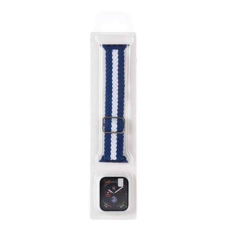 ชุดสายรัดนาฬิกาไนลอนทอแบบมีลายปรับได้พร้อมเคส สำหรับ Apple Watch Series, 7 ขนาด 41 มม./6&SE&5&4 ขนาด 40 มม./3&2&1 ขนาด 38 มม., 7 ขนาด 45 มม./6&SE&5&4 ขนาด 44 มม./3&2&1 ขนาด 42 มม.
