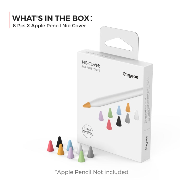 ชุด 8 ชิ้น ฝาครอบหัวปากกา Stoyobe ซิลิโคนอเนกประสงค์ สำหรับ Apple Pencil 1 / 2, สีผสม, ผู้หญิง, ผู้ชาย