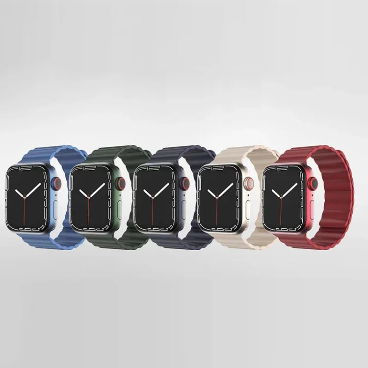 สายซิลิโคนเหลวแม่เหล็ก Mutural สำหรับ Apple Watch Series, 7 41มม. / 6&SE&5&4 40มม. / 3&2&1 38มม., 7 45มม. / 6&SE&5&4 44มม. / 3&2&1 42มม.