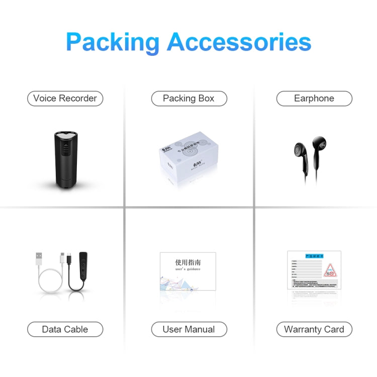 เครื่องบันทึกเสียงควบคุมระยะไกลลดเสียงรบกวน HD อัจฉริยะ Q51, 4GB, 8GB, 16GB