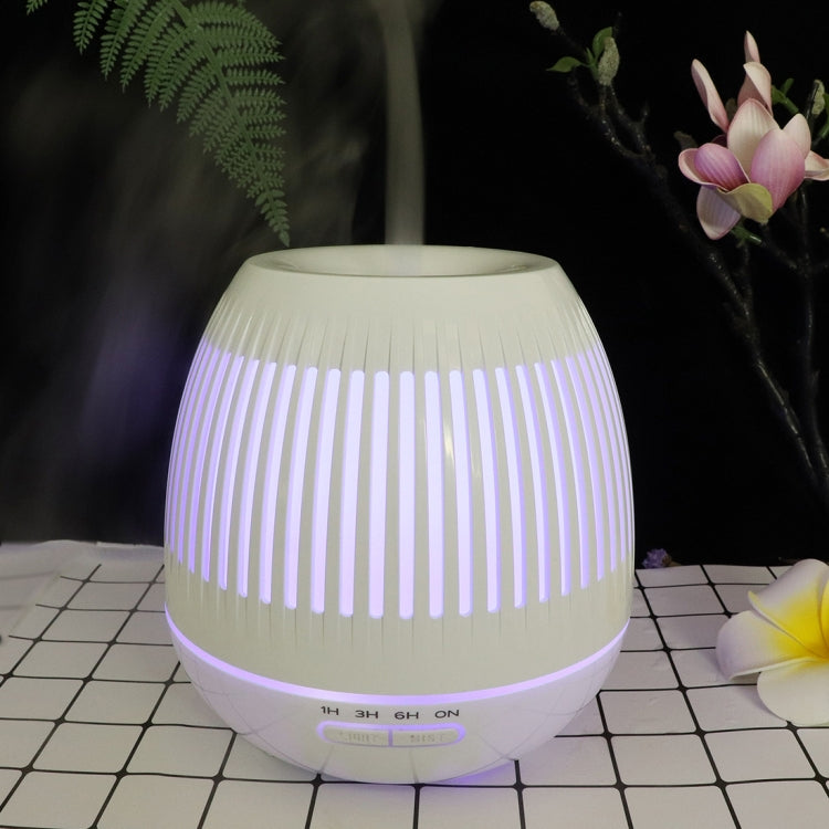 เครื่องเพิ่มความชื้นอโรมาเครื่องฟอกอากาศลายไม้กลวง 400 มล. พร้อมไฟ LED สีสันสดใส ปลั๊ก EU ปลั๊ก UK ปลั๊ก US