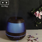 เครื่องเพิ่มความชื้นอโรมาเครื่องฟอกอากาศลายไม้กลวง 400 มล. พร้อมไฟ LED สีสันสดใส ปลั๊ก EU ปลั๊ก UK ปลั๊ก US