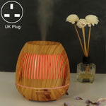 เครื่องเพิ่มความชื้นอโรมาเครื่องฟอกอากาศลายไม้กลวง 400 มล. พร้อมไฟ LED สีสันสดใส ปลั๊ก EU ปลั๊ก UK ปลั๊ก US