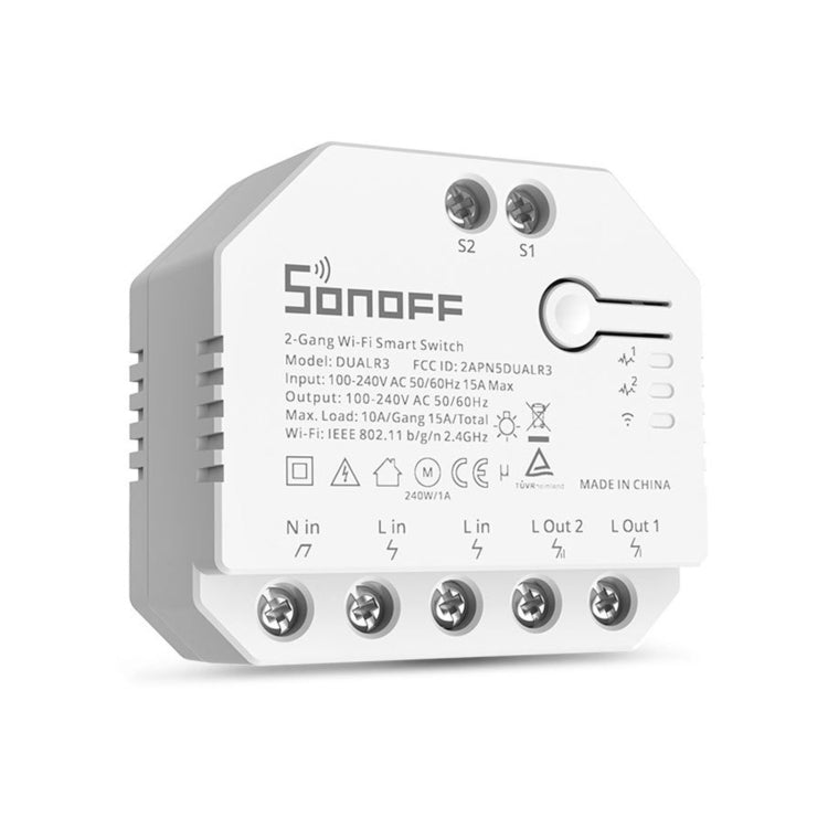 โมดูลสวิตช์สมาร์ท WiFi ควบคุมสองทาง Sonoff DUALR3, DUALR3