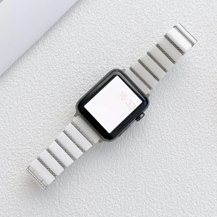 สายเหล็กเซรามิกเม็ดเดียวสำหรับ Apple Watch Series, 7 41มม. / 6&SE&5&4 40มม. / 3&2&1 38มม., 7 45มม. / 6&SE&5&4 44มม. / 3&2&1 42มม.