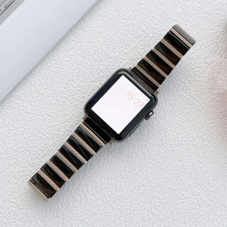 สายเหล็กเซรามิกเม็ดเดียวสำหรับ Apple Watch Series, 7 41มม. / 6&SE&5&4 40มม. / 3&2&1 38มม., 7 45มม. / 6&SE&5&4 44มม. / 3&2&1 42มม.