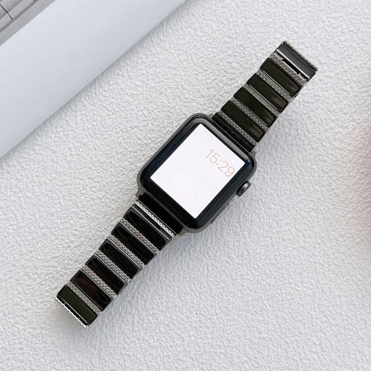สายเหล็กเซรามิกเม็ดเดียวสำหรับ Apple Watch Series, 7 41มม. / 6&SE&5&4 40มม. / 3&2&1 38มม., 7 45มม. / 6&SE&5&4 44มม. / 3&2&1 42มม.