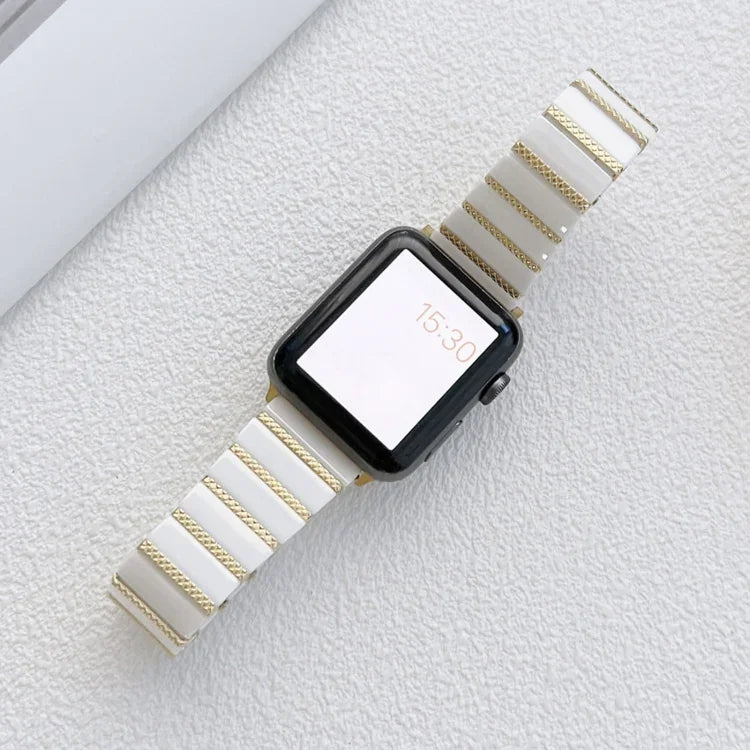 สายเหล็กเซรามิกเม็ดเดียวสำหรับ Apple Watch Series, 7 41มม. / 6&SE&5&4 40มม. / 3&2&1 38มม., 7 45มม. / 6&SE&5&4 44มม. / 3&2&1 42มม.
