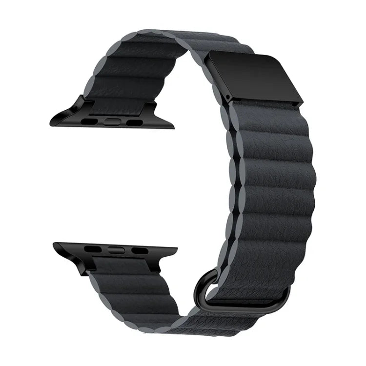 Magnetic Leather Strap Watchband For Apple Watch Series, 7 41mm / 6&SE&5&4 40mm / 3&2&1 38mm, 7 45mm / 6&SE&5&4 44mm / 3&2&1 42mm