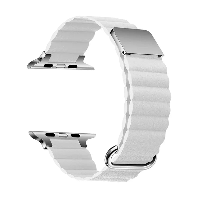 Magnetic Leather Strap Watchband For Apple Watch Series, 7 41mm / 6&SE&5&4 40mm / 3&2&1 38mm, 7 45mm / 6&SE&5&4 44mm / 3&2&1 42mm