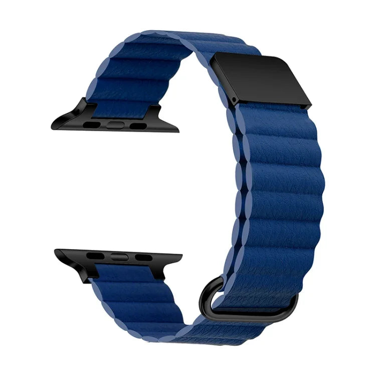 Magnetic Leather Strap Watchband For Apple Watch Series, 7 41mm / 6&SE&5&4 40mm / 3&2&1 38mm, 7 45mm / 6&SE&5&4 44mm / 3&2&1 42mm