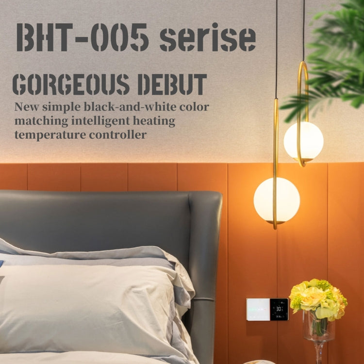 เทอร์โมสตัททำความร้อนบ้านอัจฉริยะ BHT-005-GC 220V AC 3A สำหรับกล่อง EU, ควบคุมหม้อต้มน้ำด้วยเซนเซอร์ภายในเท่านั้น, BHT-005-GC