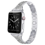 สายหนังประดับเพชรสำหรับ Apple Watch Series, 7 41มม. / 6&SE&5&4 40มม. / 3&2&1 38มม., 7 45มม. / 6&SE&5&4 44มม. / 3&2&1 42มม.