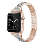 สายหนังประดับเพชรสำหรับ Apple Watch Series, 7 41มม. / 6&SE&5&4 40มม. / 3&2&1 38มม., 7 45มม. / 6&SE&5&4 44มม. / 3&2&1 42มม.