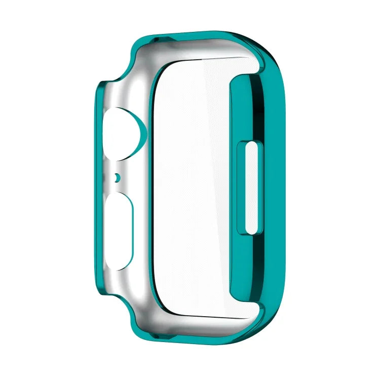 เคสกันกระแทก PC ชุบอิเล็กโทรไลต์ พร้อมฟิล์มกระจกนิรภัย สำหรับ Apple Watch Series 9 / 8 / 7 ขนาด 41 มม., สำหรับ Apple Watch Series 9 / 8 / 7 ขนาด 45 มม.