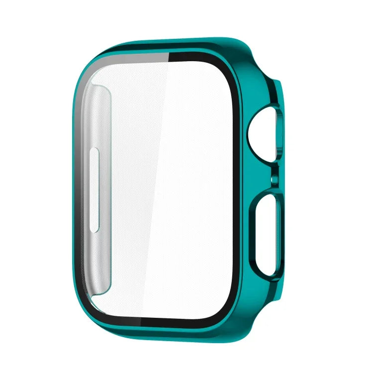 เคสกันกระแทก PC ชุบอิเล็กโทรไลต์ พร้อมฟิล์มกระจกนิรภัย สำหรับ Apple Watch Series 9 / 8 / 7 ขนาด 41 มม., สำหรับ Apple Watch Series 9 / 8 / 7 ขนาด 45 มม.