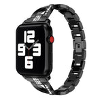 สายสแตนเลสสตีลประดับเพชร สำหรับ Apple Watch Series, 7 ขนาด 41 มม. / 6&SE&5&4 ขนาด 40 มม. / 3&2&1 ขนาด 38 มม., 7 ขนาด 45 มม. / 6&SE&5&4 ขนาด 44 มม. / 3&2&1 ขนาด 42 มม.