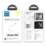 อะแดปเตอร์อ่านการ์ด JOYROOM S-H142 4 in 1 จาก 8 Pin เป็น SD / TF Card + ชาร์จ 8 Pin + อินเทอร์เฟซ USB OTG