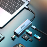 amalink 95120D HUB Docking Station อเนกประสงค์ Type-C / USB-C ถึง SD/TF + 3 พอร์ต USB + PD 3.0, 95120D