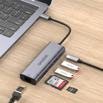amalink 95122D HUB อเนกประสงค์ Type-C / USB-C ถึง RJ45 + 2 พอร์ต USB + PD 3.0, 95122D