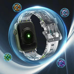 สายซิลิโคนใสสีสันสดใสสำหรับ Apple Watch Series, 7 ขนาด 45 มม. / 6 & SE & 5 & 4 ขนาด 44 มม. / 3 & 2 & 1 ขนาด 42 มม., 7 ขนาด 41 มม. / 6 & SE & 5 & 4 ขนาด 40 มม. / 3 & 2 & 1 ขนาด 38 มม.