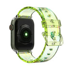 สายซิลิโคนใสสีสันสดใสสำหรับ Apple Watch Series, 7 ขนาด 45 มม. / 6 & SE & 5 & 4 ขนาด 44 มม. / 3 & 2 & 1 ขนาด 42 มม., 7 ขนาด 41 มม. / 6 & SE & 5 & 4 ขนาด 40 มม. / 3 & 2 & 1 ขนาด 38 มม.