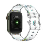 สายซิลิโคนใสสีสันสดใสสำหรับ Apple Watch Series, 7 ขนาด 45 มม. / 6 & SE & 5 & 4 ขนาด 44 มม. / 3 & 2 & 1 ขนาด 42 มม., 7 ขนาด 41 มม. / 6 & SE & 5 & 4 ขนาด 40 มม. / 3 & 2 & 1 ขนาด 38 มม.