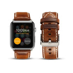 สายหนังวัวแท้เคลือบแว็กซ์ออยล์สไตล์เรโทร สำหรับ Apple Watch Series, สำหรับ Apple Watch Series 5