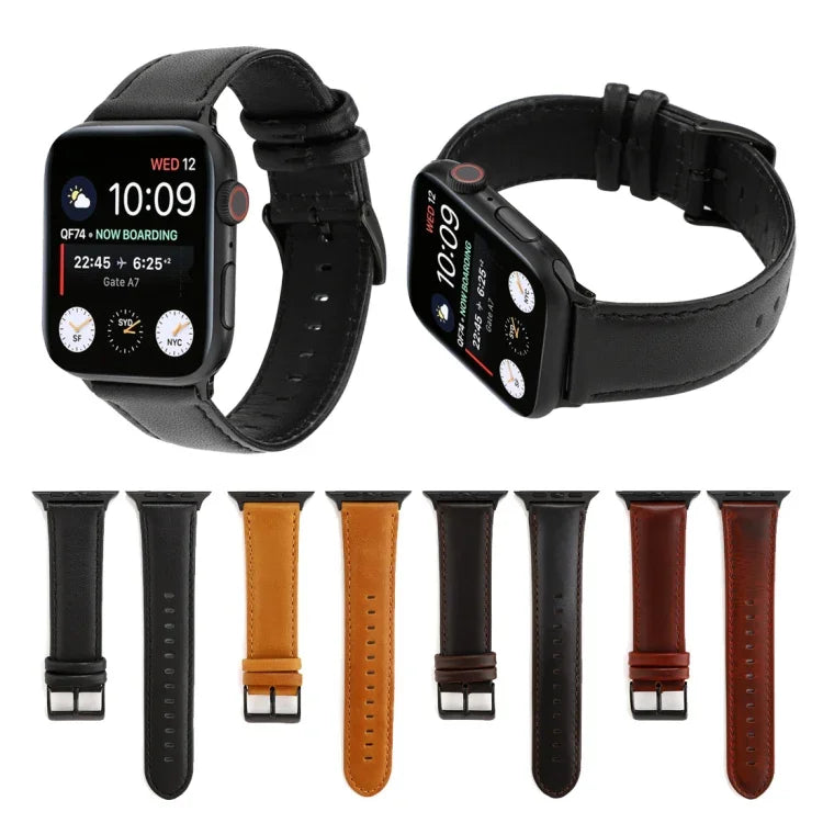 สายหนังแท้ลายม้าบ้าสไตล์แว็กซ์ออยล์ สำหรับ Apple Watch Series, สำหรับ Apple Watch Series 5