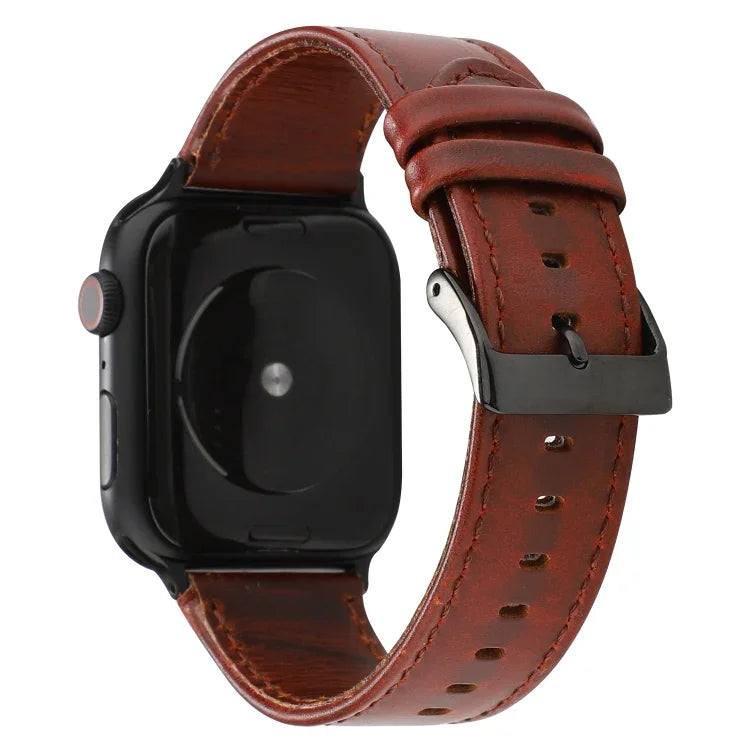สายหนังแท้ลายม้าบ้าสไตล์แว็กซ์ออยล์ สำหรับ Apple Watch Series, สำหรับ Apple Watch Series 5
