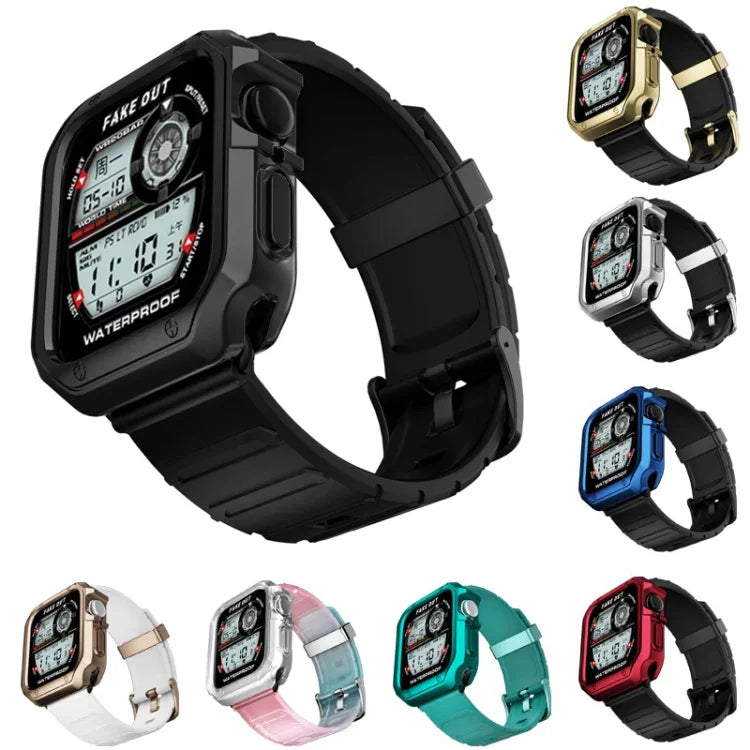 ชุดสายซิลิโคนและเคสนาฬิกา สำหรับ Apple Watch Series 9 / 8 / 7 ขนาด 41 มม., สำหรับ Apple Watch Series 9 / 8 / 7 ขนาด 45 มม.